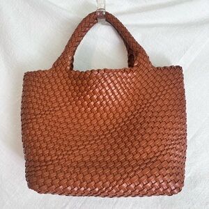 BCBGeneration Woven Tote Bag in Cognac Brown
